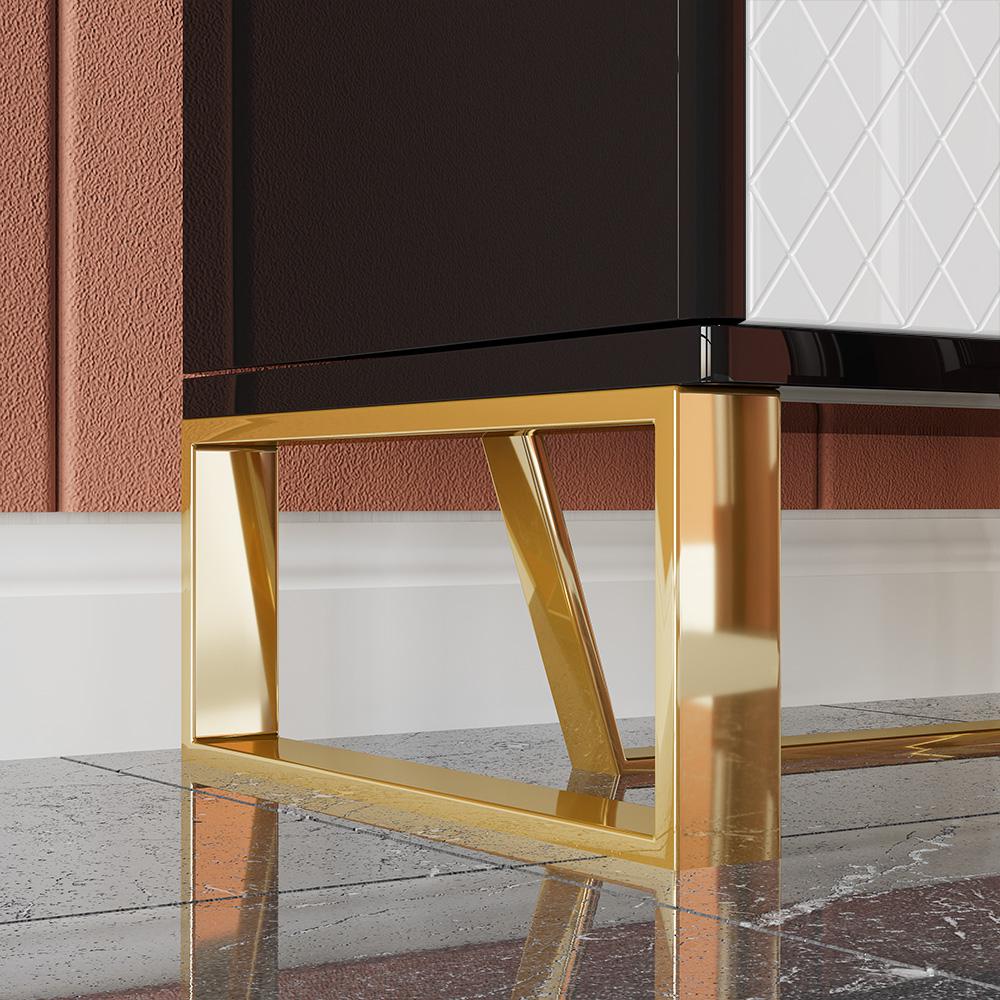 Aro Black Shoe Storage 18 Pairs Shoes Cabinet in Gold