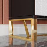 Aro Black Shoe Storage 18 Pairs Shoes Cabinet in Gold