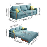 81.1" Blue Arm Full Sleeper Sofa Bed with Storage&Side Pockets