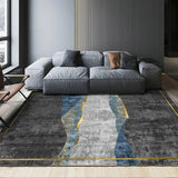 Modern Abstract Gray and Gold Rug Rectangle 5'x 7' Area Rug
