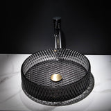 Vessel Transparent Diamond Shaped Crystal Glass Bathroom Wash Sink