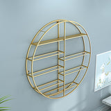 Modern Round Wall Mounted Metal Black Wine Rack