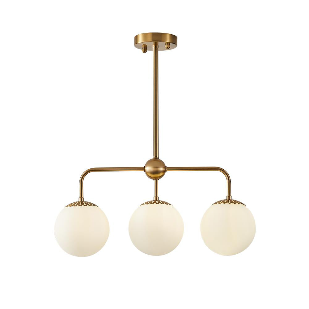 Modern Gold Globe 3-Light Indoor Metal Kitchen Island Light