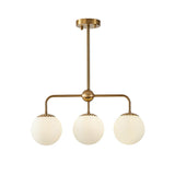 Modern Gold Globe 3-Light Indoor Metal Kitchen Island Light