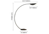 70" Tall Black Arc Floor Lamp Metal Overarching Floor Reading Lamp
