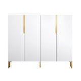 Nordic Gray Shoe Cabinet 3-Door Slim Shoe Organizer Adjustable Shelves in Small