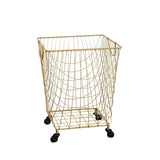 Large Square Metal Rolling Laundry Hamper with Handles