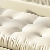 47.2" White Faux Leather Upholstery Tufted Bench Ottoman Gold Leg Entryway Bedroom