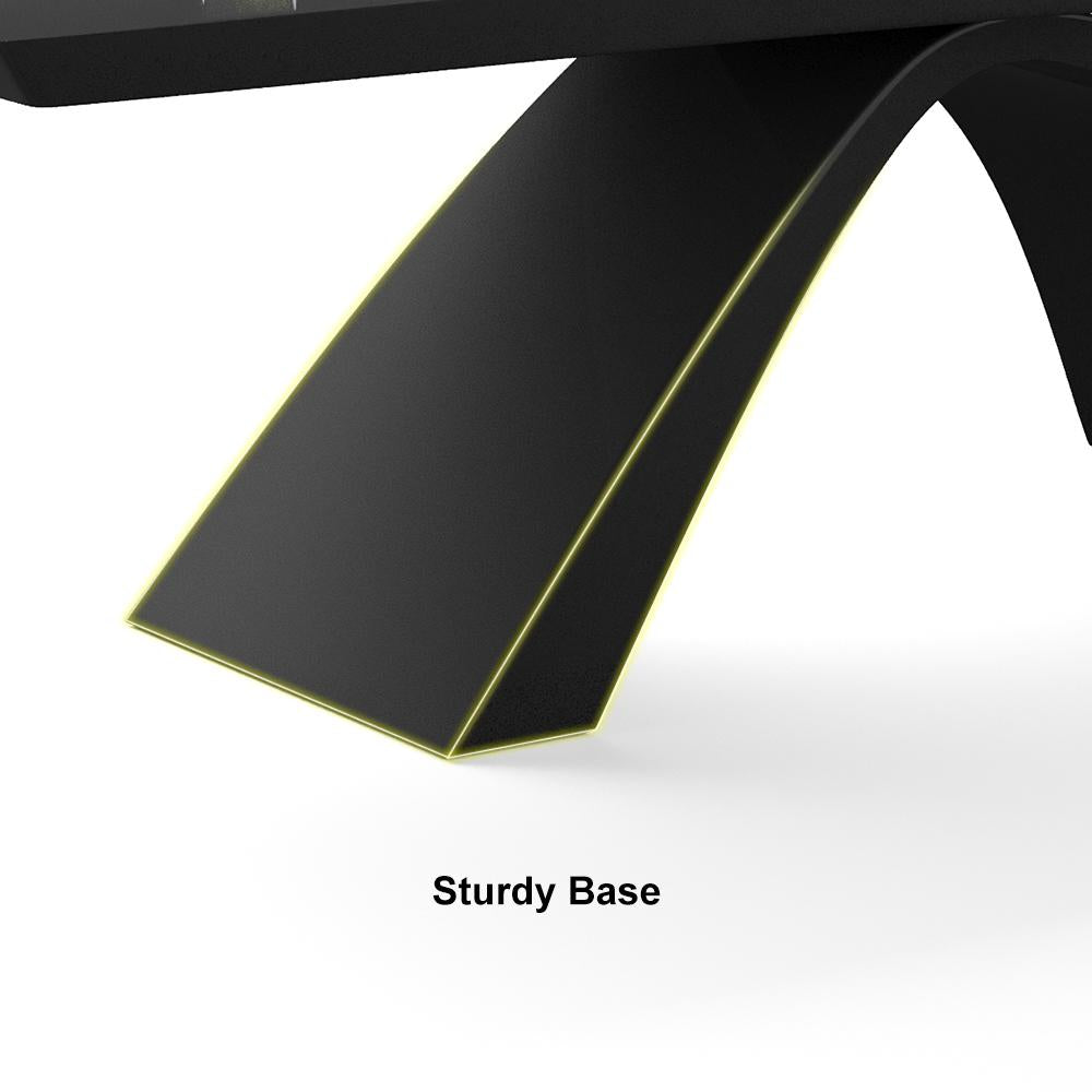 71" Modern White Computer Desk Rectangular Executive Desk with Abstract Base