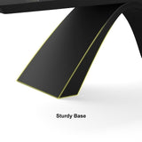 71" Modern White Computer Desk Rectangular Executive Desk with Abstract Base