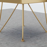 Nordic Gold Metal Nightstand with 2 Shelves and Handle Bedside Table