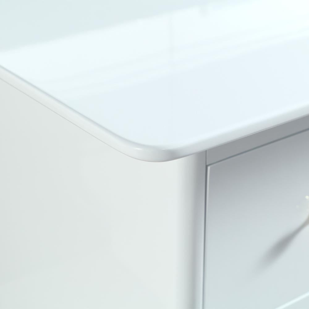 55.1" Modern White Rectangular Office Desk with Drawers