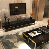 Jocise 71" Modern Jocise White & Gold TV Stand 3 Drawers Media Console