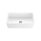 30'' Farmhouse Kitchen Sink Fireclay Rectangular Undermount Single Bowl in White