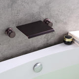 Moda Solid Brass Wall Mounted Waterfall Bathroom Sink Faucet Double Knob Handle in Oil Rubbed Bronze