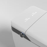 Smart 1-Piece Elongated Automatic Toilet in White LED Display Screen