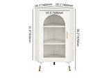 Modern White Corner Floor Display Cabinet with Storage & Glass Door & Faux Marble Top