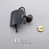 Bella Antique Black Wall Mounted Toilet Paper Holder & Cover Brass