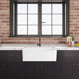 30'' Farmhouse Kitchen Sink Fireclay Rectangular Undermount Single Bowl in White
