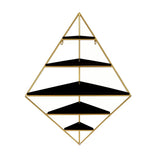 Modern Corner Wall Shelves Triangle Floating Shelves in Gold & White