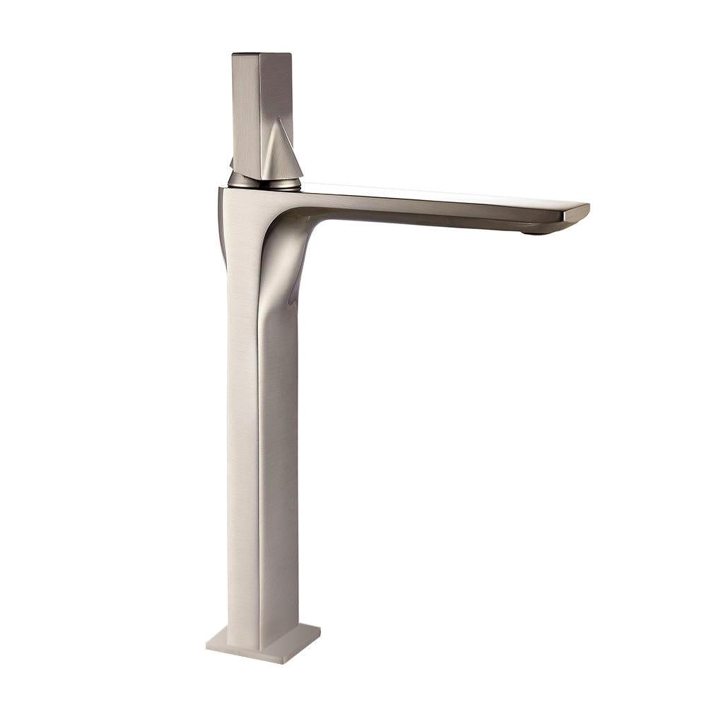 Utop Modern Innovative Design Single Hole 1-Handle Bathroom Vessel Sink Faucet in Brushed Nickel Solid Brass