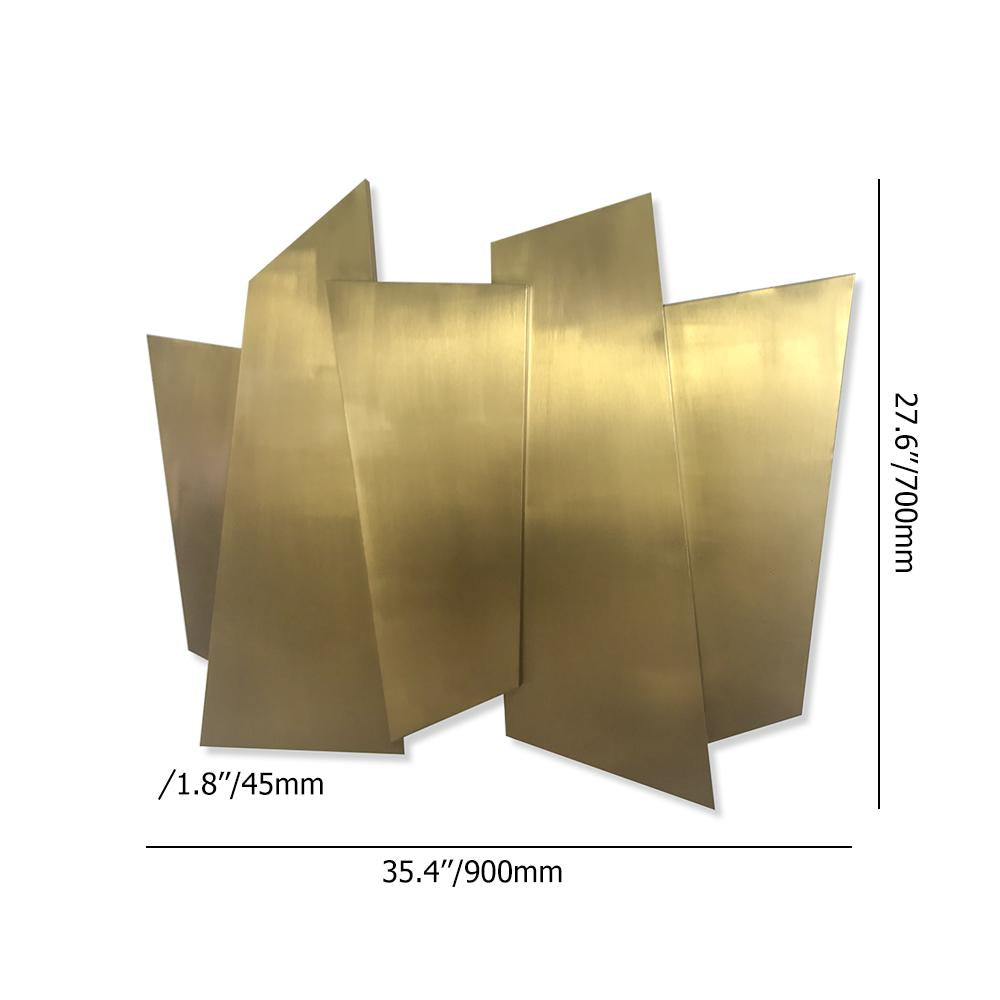 Luxury Irregular Stainless Steel Wall Decor Creative Geometric Art in Gold