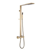 Exposed Thermostatic Shower Fixture with Rain Shower Head and Hand Shower Matte Black