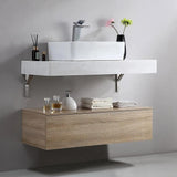 40" Modern Floating Bathroom Vanity Set With Single Sink White and Black