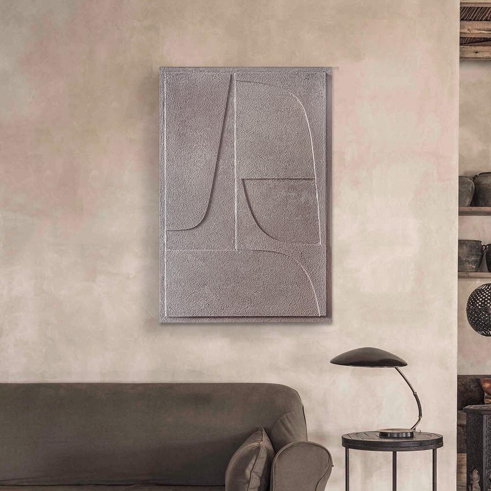 Nordic Style 3D Hanging Wall Decor Wooden Sandstone Carving Decorative Relief Painting