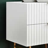 Minimalist Slatted White Bedroom Dresser with 6 Drawers
