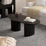 47" Modern Funky Wood Coffee Table Abstract Cloud Shaped in White