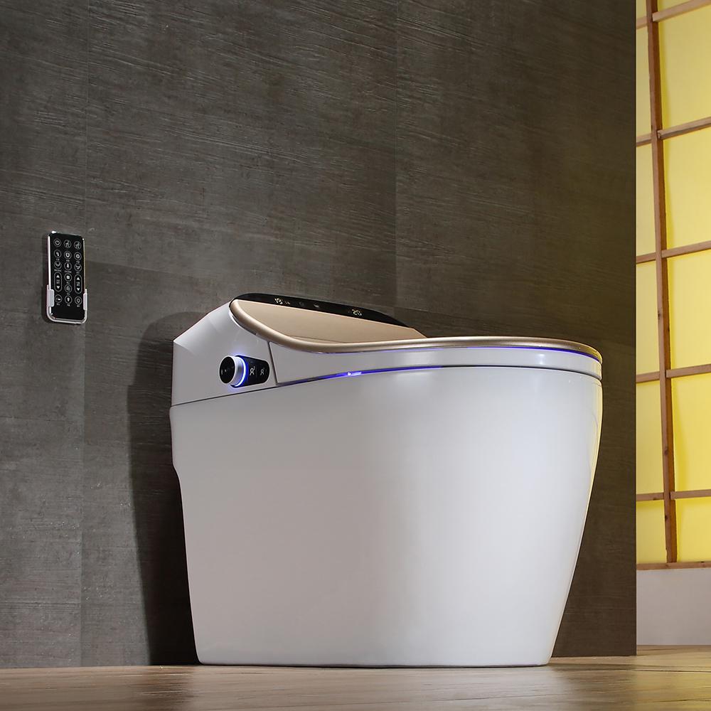 Modern Smart One-Piece 1.27 GPF Floor Mounted Elongated Toilet and Bidet with Seat