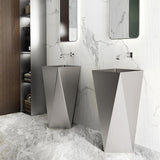 Gold Modern Luxury Stainless Steel Sink Pedestal Sink Freestanding