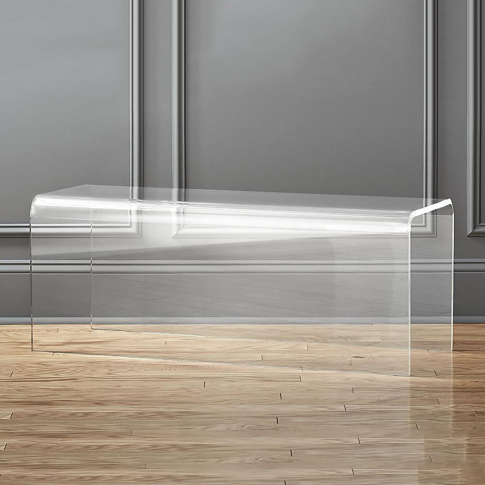 42.1" Modern Minimalist Acrylic Clear  Backless Entryway Bench