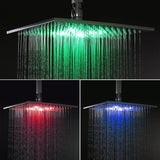 Modern Ceiling Mounted LED 12" Rain Shower System with Handheld Shower & 6 Body Sprays