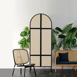 Woven Rattan Bedroom Clothing Armoire with Hidden 2 Doors and Drawers Wardrobe, Natural