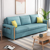 81.1" Blue Arm Full Sleeper Sofa Bed with Storage&Side Pockets