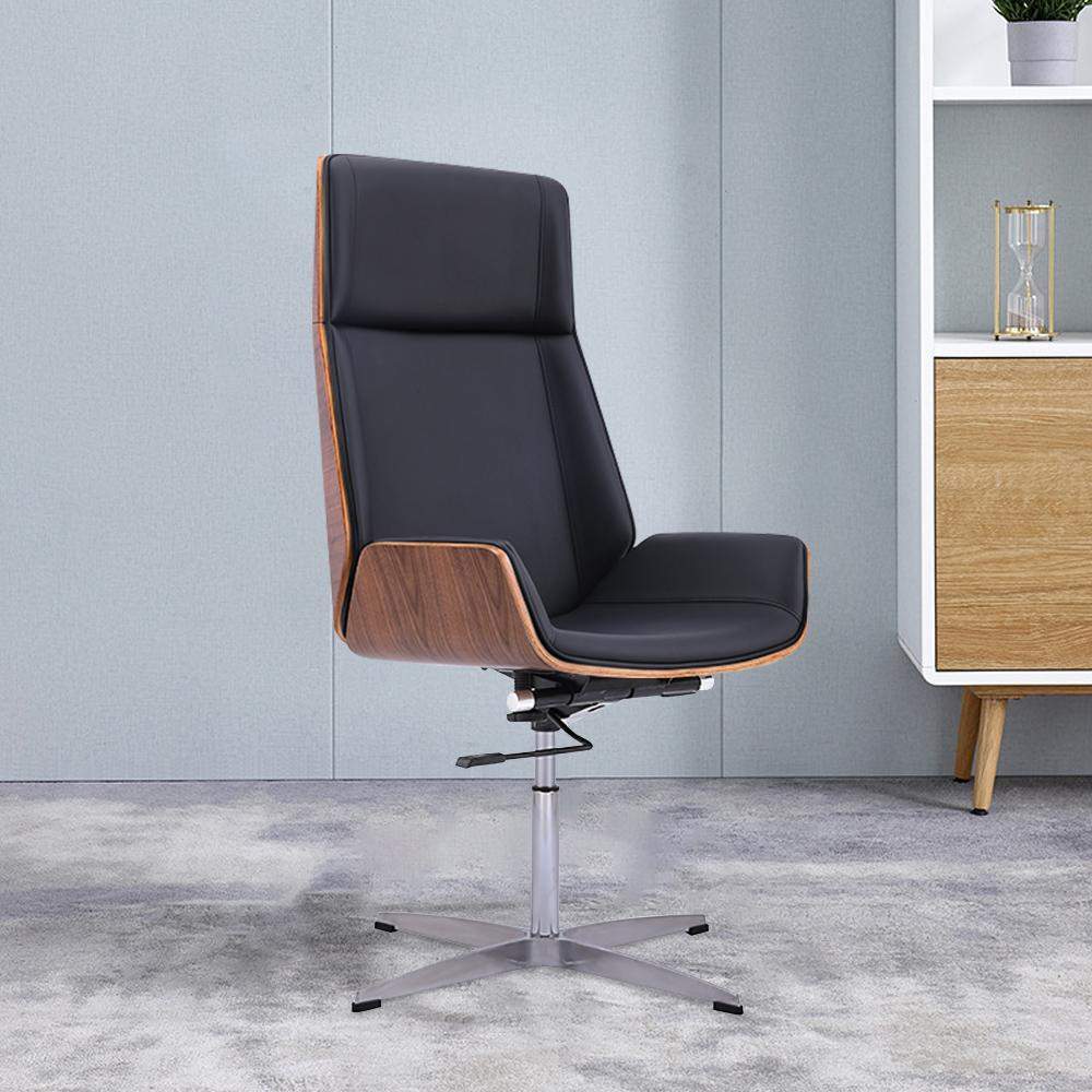 Faux Leather Office Chair Desk Chair with Wheels & Adjustable Height-Furniture,Office Chairs,Office Furniture
