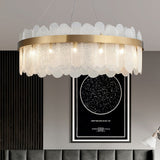 Postmodern Round 10-Light Tiered Clear Glass Chandelier