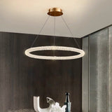 Postmodern Circle Crystal LED Pendant Light with Adjustable Cables