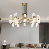 Modern 6-Light Acrylic LED Gold Sputnik Chandelier for Living Room