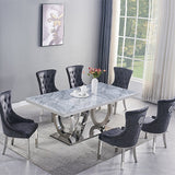 79" Contemporary Rectangle Dining Table with Stainless Steel Base