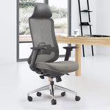 Contemporary Light Gray Mesh Swivel Office Chair with High Back & Adjustable Height-Furniture,Office Chairs,Office Furniture