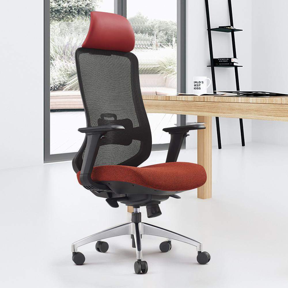 Contemporary Light Gray Mesh Swivel Office Chair with High Back & Adjustable Height-Furniture,Office Chairs,Office Furniture