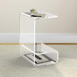 Modern Clear Acrylic End Table with Storage C-Shaped Side Table-Richsoul-End & Side Tables,Furniture,Living Room Furniture