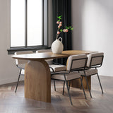 59.1" Farmhouse Dining Table Solid Wood Top & Pedestals for 4