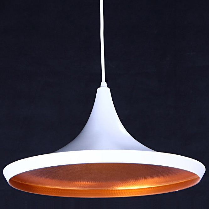 Aluminum Geometric Form Wide Single-Light Hanging Pendant Light Fixture in Black