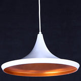 Aluminum Geometric Form Wide Single-Light Hanging Pendant Light Fixture in Black