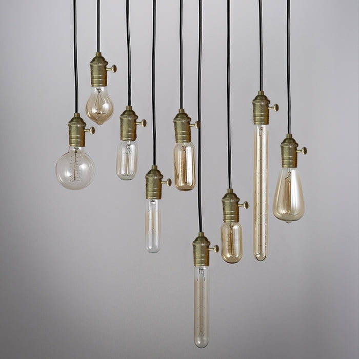Vintage Industrial Loft Exposed Bulb Mini Pendant 1-Light in Black
