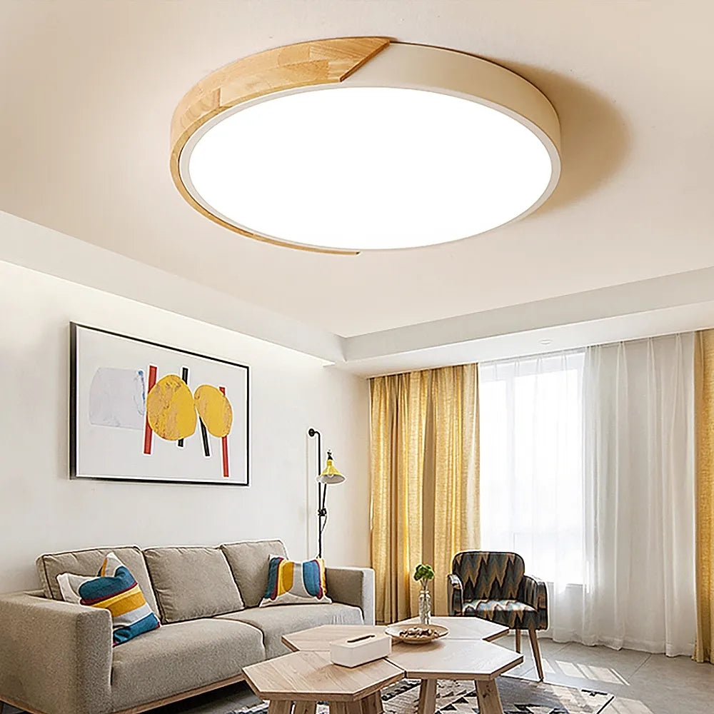 Modern LED Drum Shaped Medium Flush Mount Ceiling Light in White Dimmable